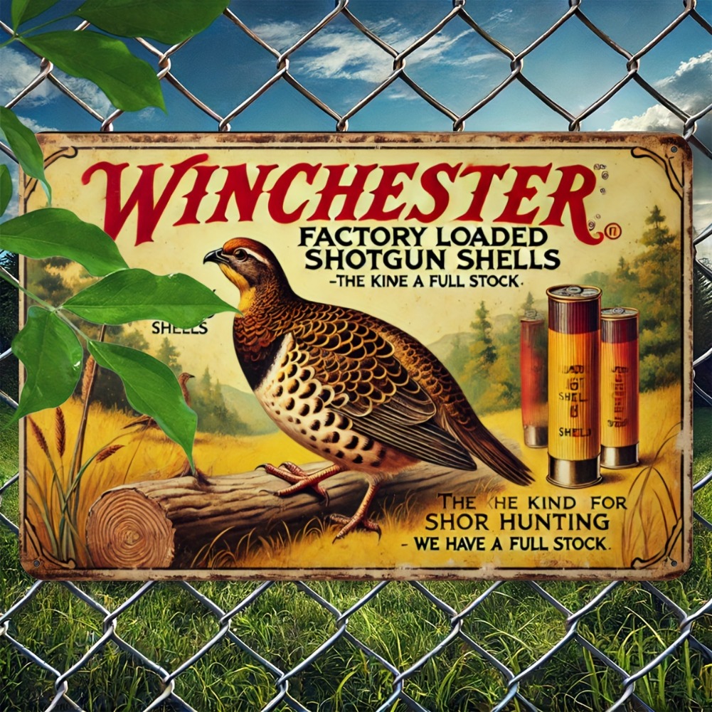 Hunting Quail - Tin Sign - Vintage Durable Metal