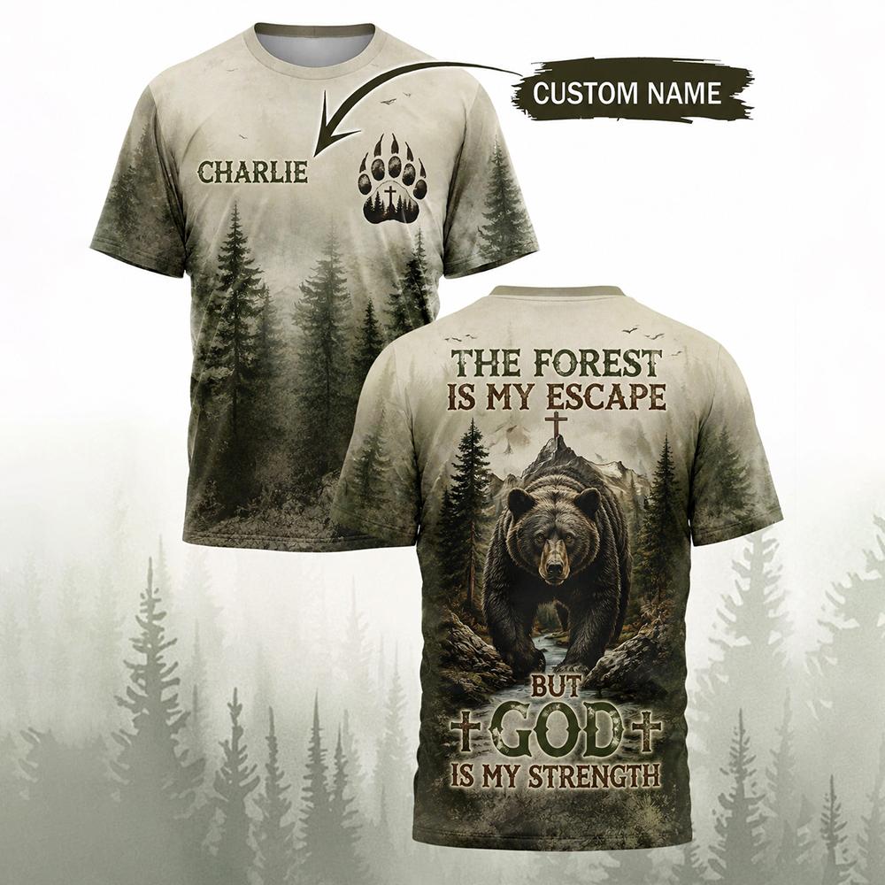 Men Vintage Forest Bear Print  - đánh giá và giá Outdoor Hunting Names