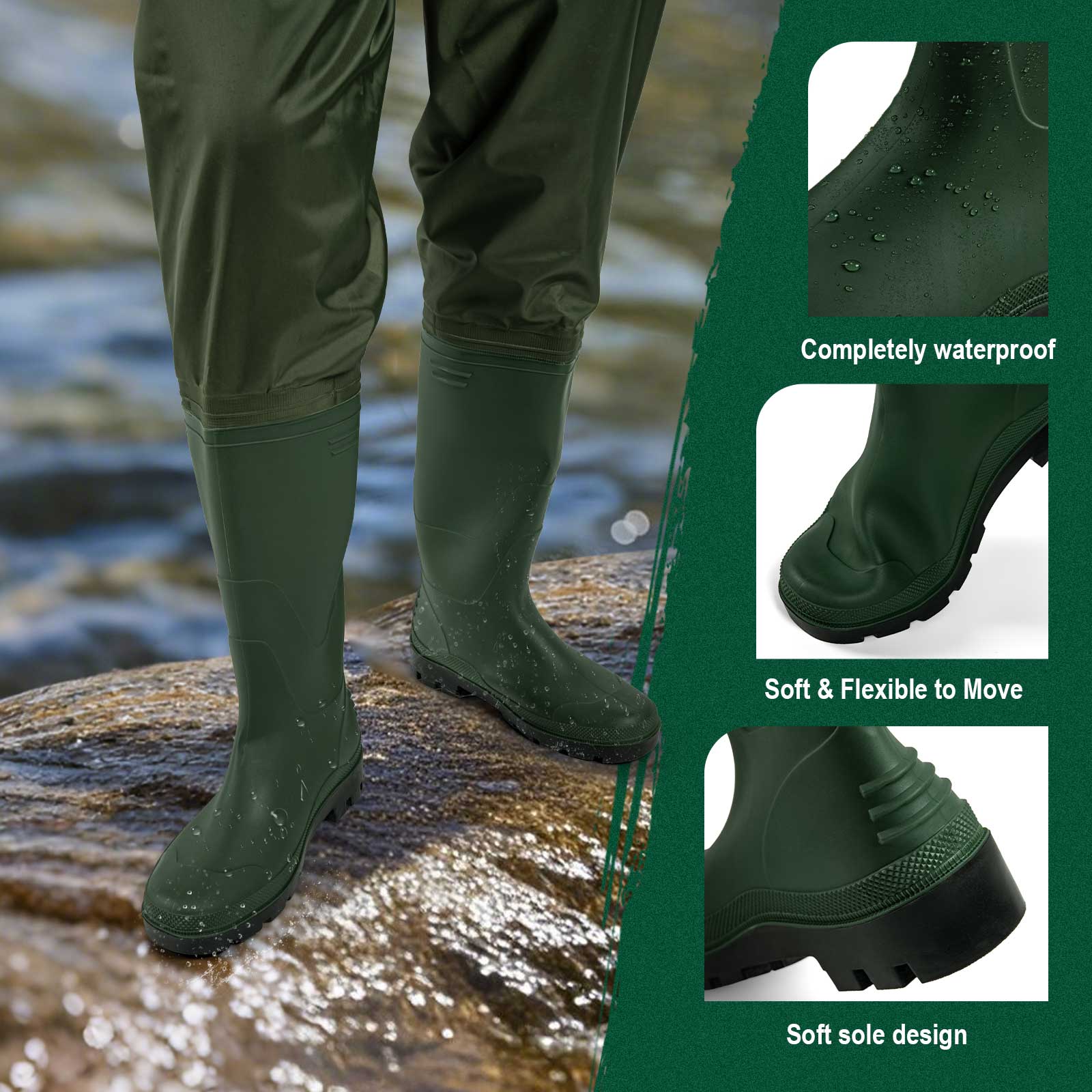 Goture outdoor Waterproof Boot - đánh giá và giá Fishing Waders Breathable