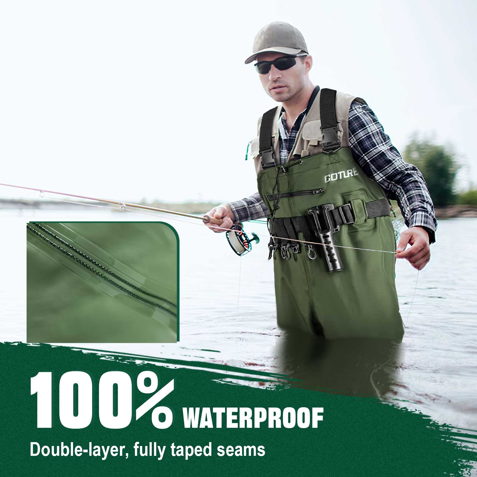 Goture outdoor Waterproof Boot - đánh giá và giá Fishing Waders Breathable