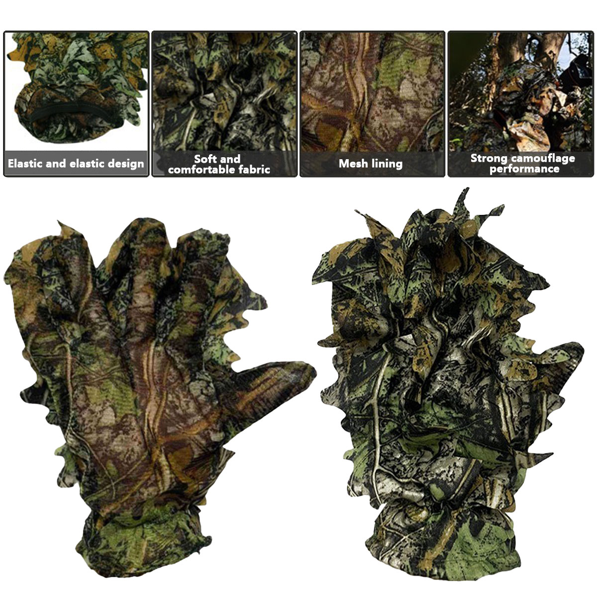 3D Camouflage Leaf Hunting Glo - đánh giá và giá Outdoor Hunting Gloves
