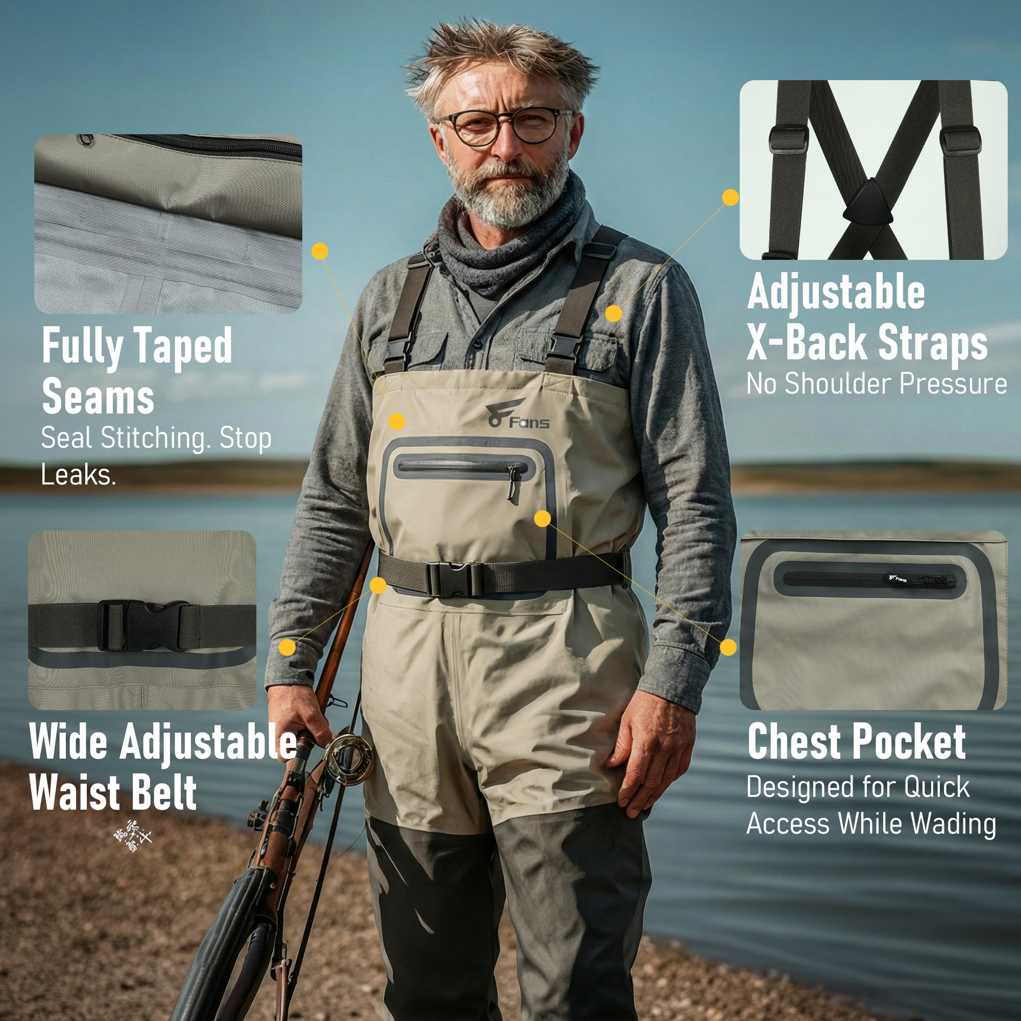 8 Fans Fishing Chest Waders fo - đánh giá và giá Fishing Waders Breathable